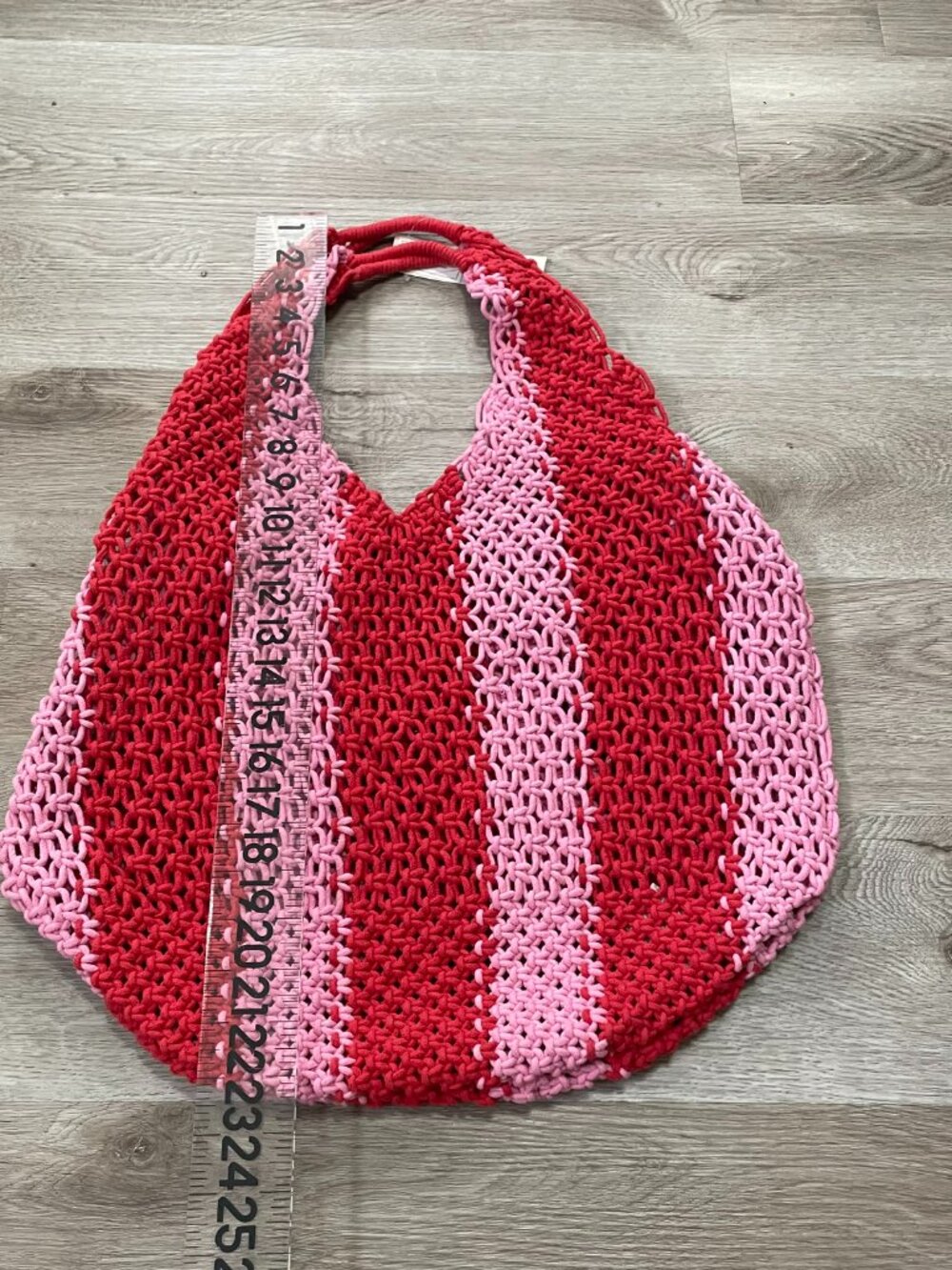 Red Pink Crochet Hobo Bag - Picture 7 of 11